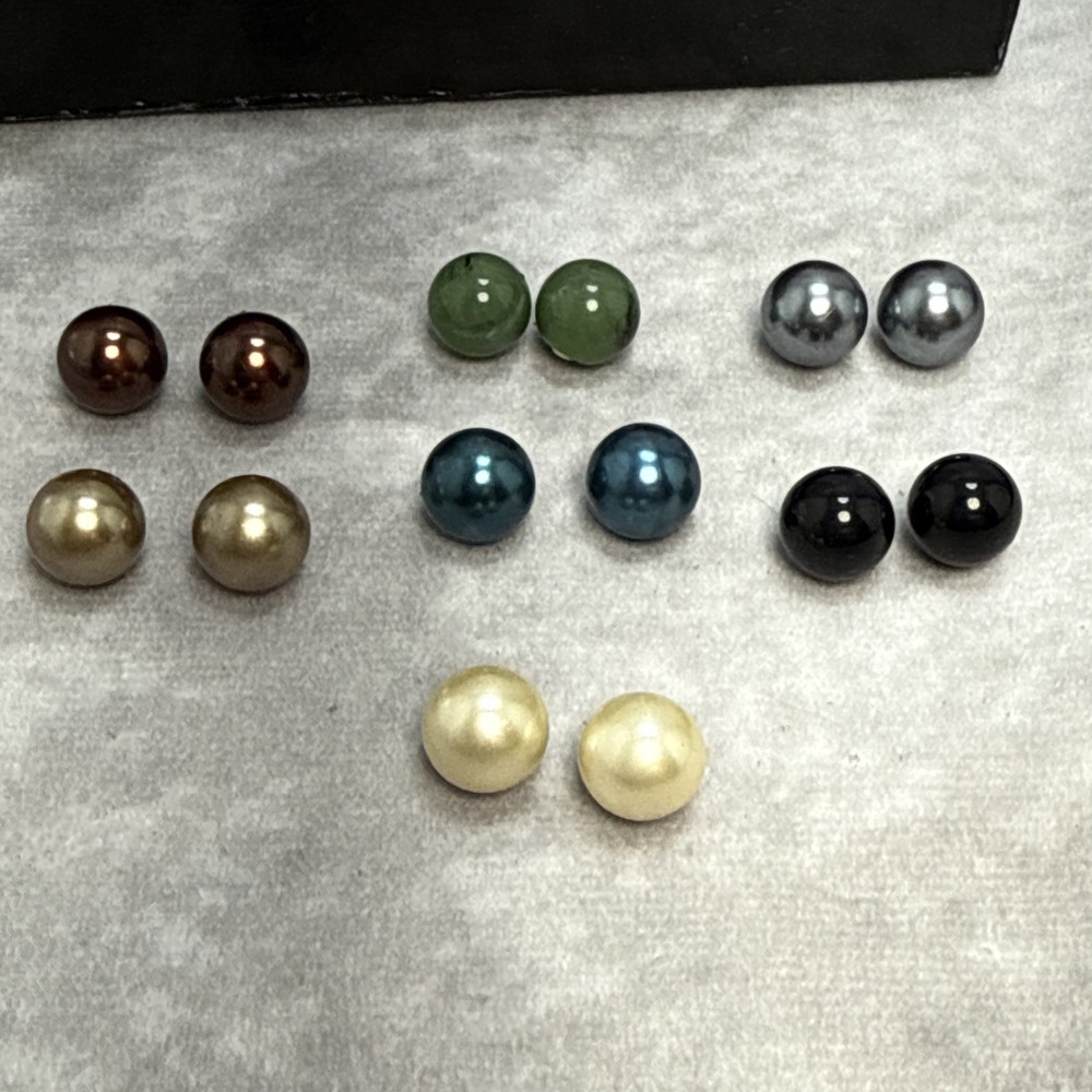 Vintage Joan Rivers Interchangeable *Replacement Pierced Earrings 7 Pairs In Box - Picture 2 of 11